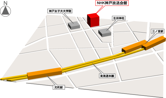 NHK神戸放送会館地図