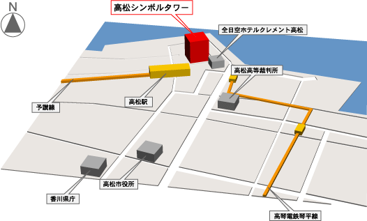 高松シンボルタワー地図