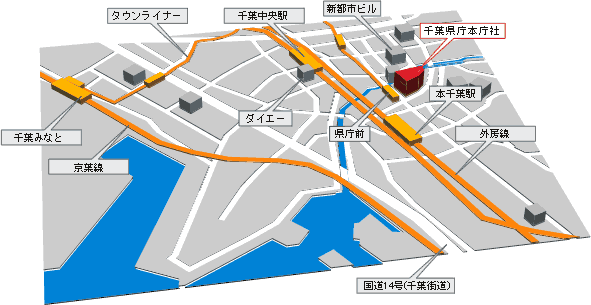 千葉県庁県庁舎地図