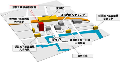 日本工業倶楽部会館・三菱信託銀行本店ビル地図