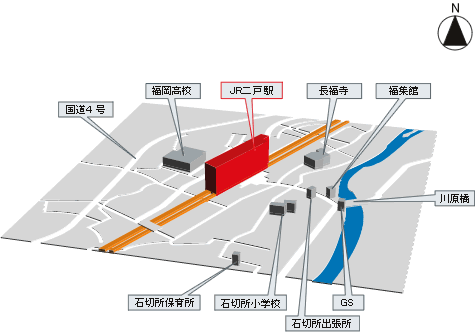 ＪＲ二戸駅-地図