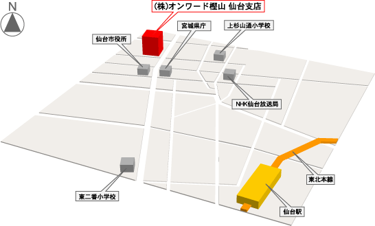 (株)オンワード樫山仙台支店地図