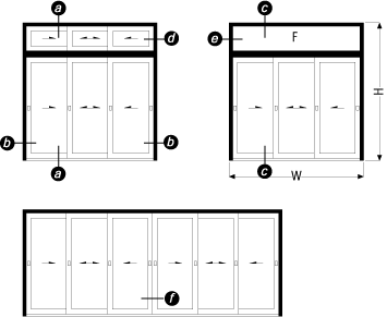 引戸(3本レール) 100mm枠