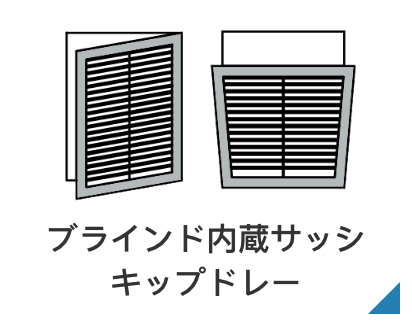 ブラインド内蔵サッシキップドレー
