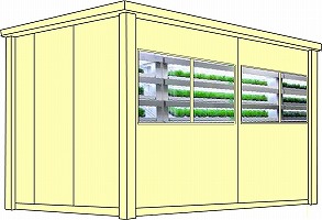 ユニットハウスを使った植物工場イメージ