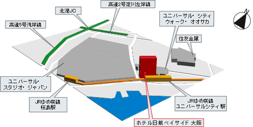 ホテル日航ベイサイド大阪地図