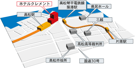 全日空ホテルクレメント高松地図