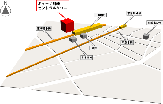 ミューザ川崎セントラルタワー地図