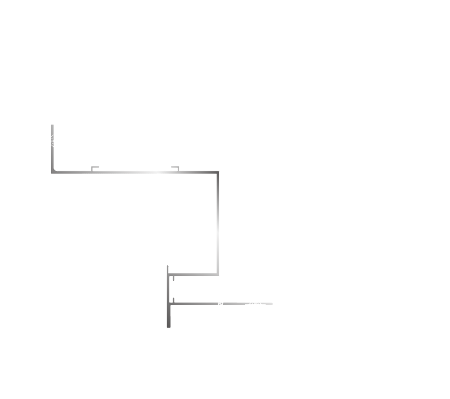 スリットコーニス照明用建材 照明器具平置きの場合