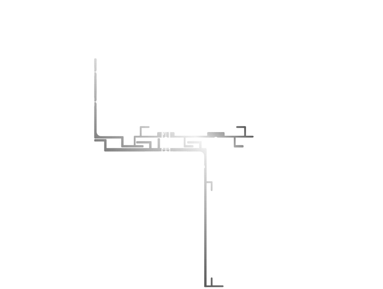 スリット型照明用建材/断面図 PB先付け