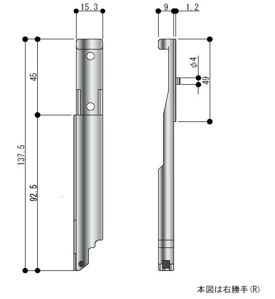 引違い窓 小窓・他 竪ロッド（下部） HA4140NR