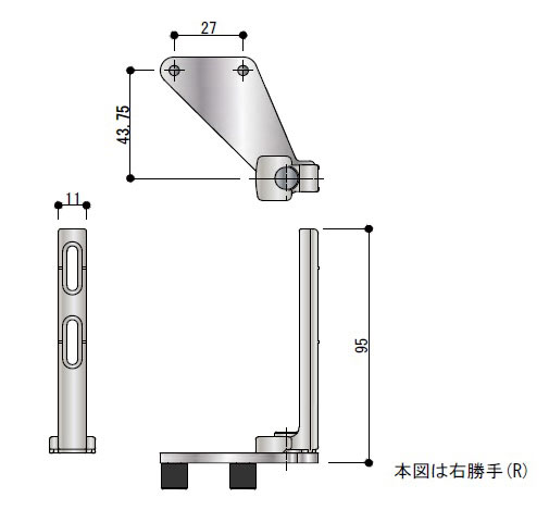 引違い窓 小窓・他 戸先側　下部クランクガイド HB2080NR