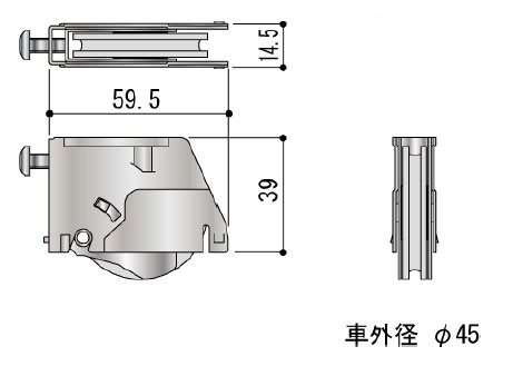 引違い窓 戸車 戸車(φ45) RA0531NN 車径:45mm