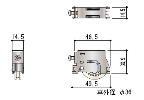 引違い窓 戸車 戸車(φ36) RA0601NN 車径:36mm