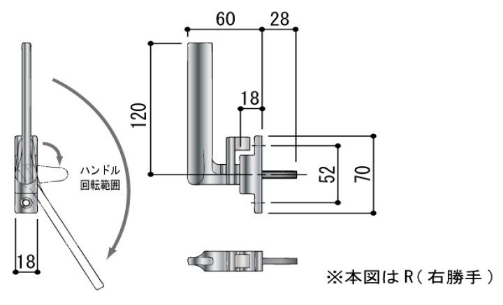 片引き窓 締りハンドル 引寄せハンドル(非防火用) CR0451ZR