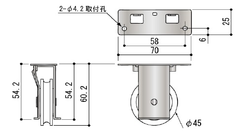 片引き窓 戸車 戸車 RO0660NO