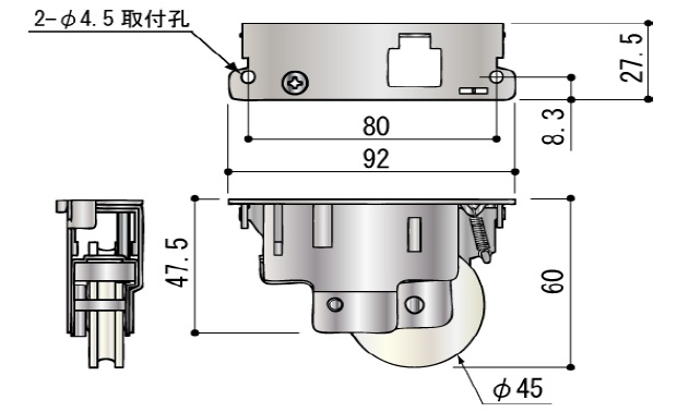 片引き窓 戸車 下車(Cタイプ用) RO0663NO
